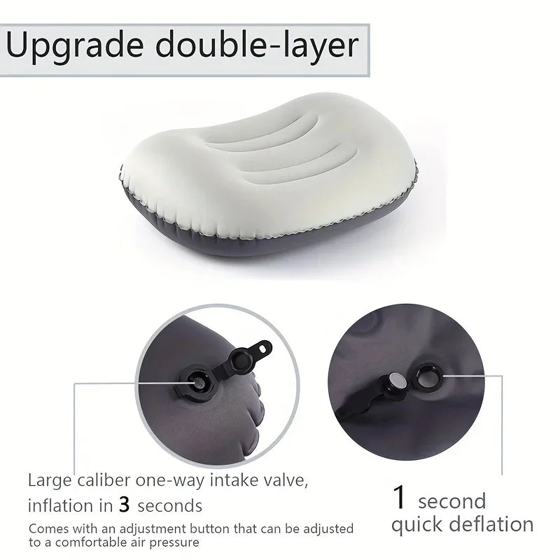 Inflatable Pillow - Camping with Ultralight for Neck Lumbar Support Upgrade Backpacking Pillow