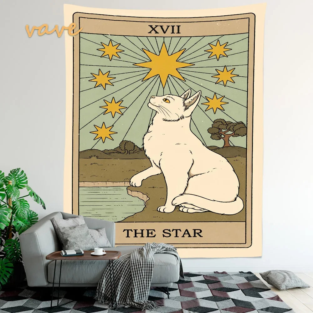 Cat Tarot Card Tapestry