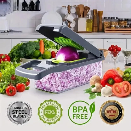 Multifunctional Vegetable Chopper Handle-Slicer-Dicer-Cut 14/16 in 1 Kitchen Items Cocina