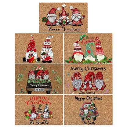 Christmas Welcome Gnome Doormat Front Porch Floor Rugs For Home House Entrance Living Room Bedroom Decorations