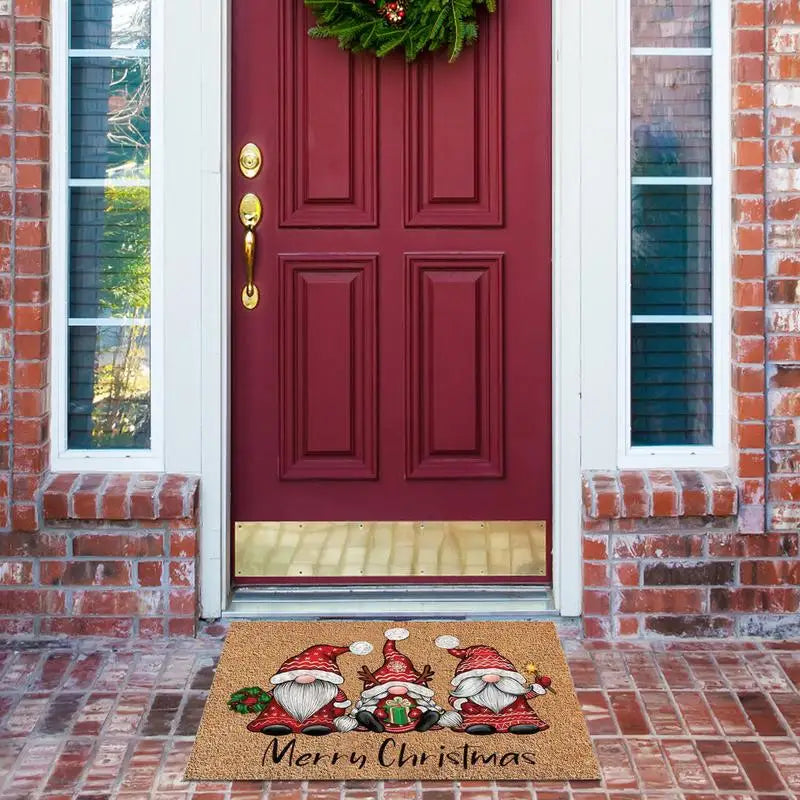 Christmas Welcome Gnome Doormat Front Porch Floor Rugs For Home House Entrance Living Room Bedroom Decorations