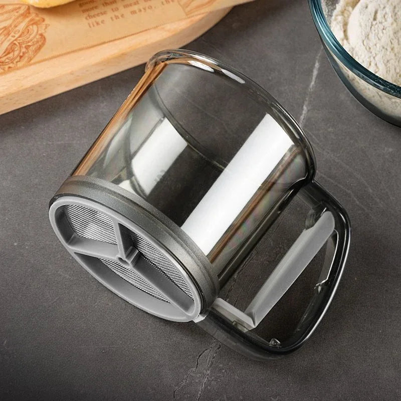 Kitchen Flour Sieve Handheld Semi-automatic