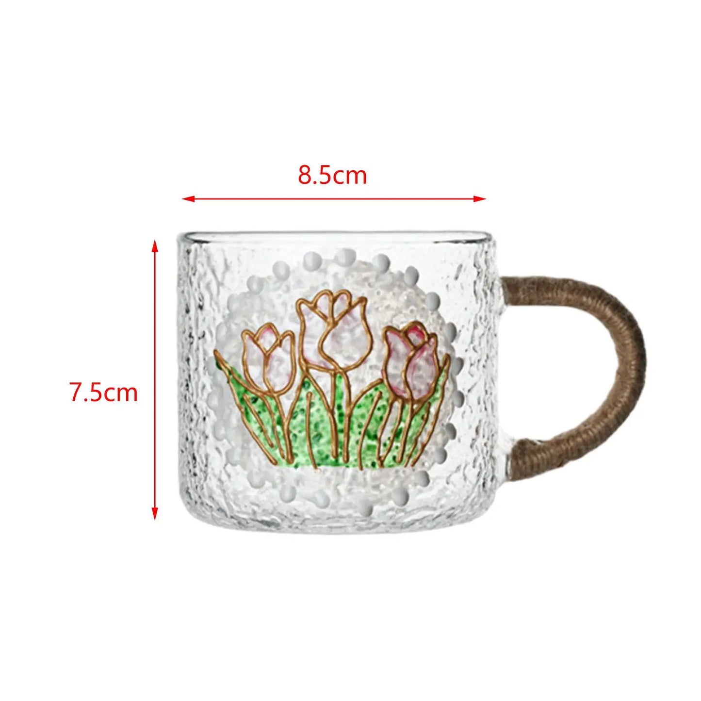 Kettle Unique Ornament Glassware Flower Design Decoration Craft Glass Cup for Accessories Presents Home Bar Housewarming