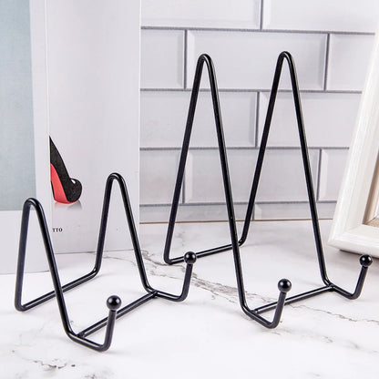 1PCS Iron Art Magazine Display Stand Dish Rack Plate Bowl Picture Frame Photo Book Holder Home Decoration Plate Tabletop