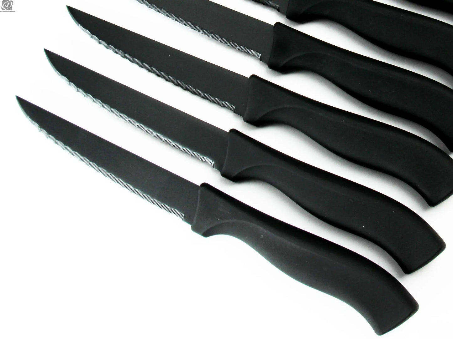 Table Knife Set  4/6/8Pcs Black Matte Comfort Handle Paring Knives German Stainless Steel Serrated Non Stick Steak Knives Set