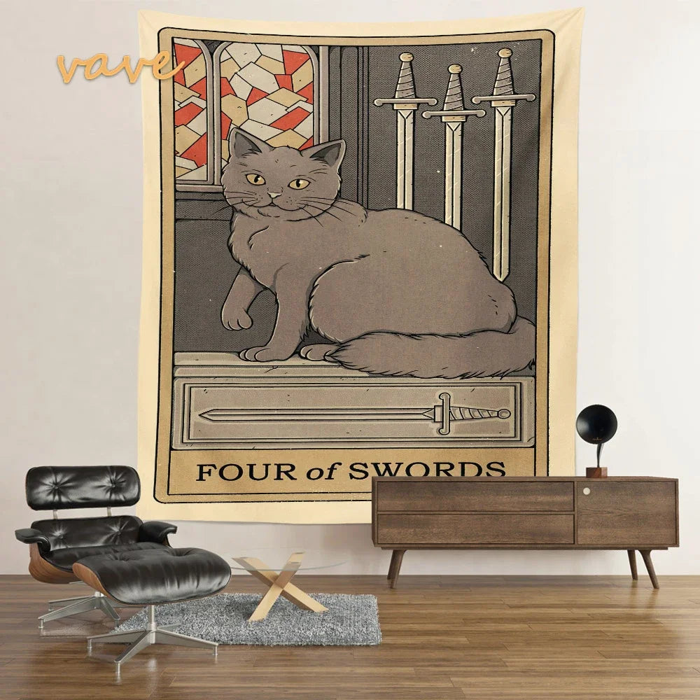 Cat Tarot Card Tapestry