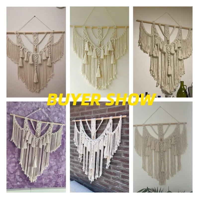 Hand-Woven Macrame Wall Hanging Tapestry