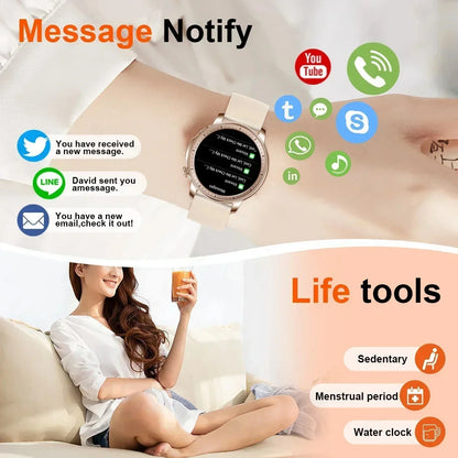 2024 New Fashion Smart Watch Women AMOLED HD Screen Sports Tracker Health Monitoring IP67 Waterproof Bluetooth Call smart watchs