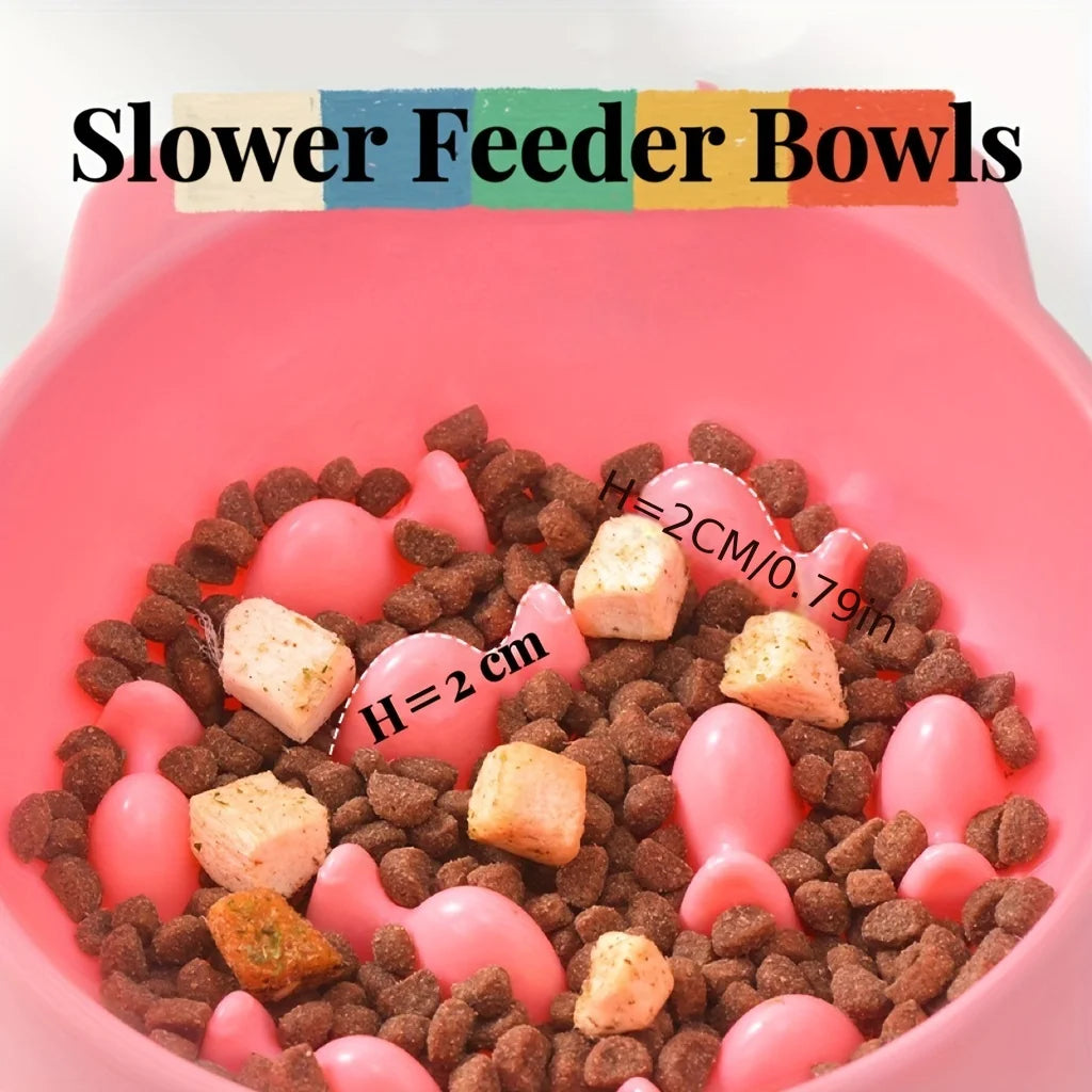 Cat and Dog Slow Food Bowl , Anti Choking, Anti Suffocation Neck Protection