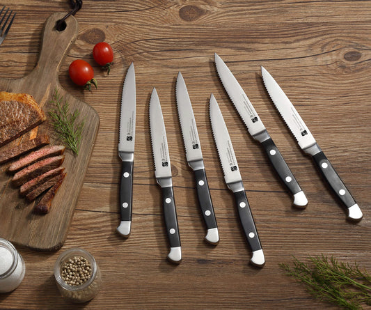 4/6/8p Steak Knife Set Stainless Steel Highly Polished Handles Outdoor Barbecue Tourist Facas De Cozinha CuteloTool Steak Knives