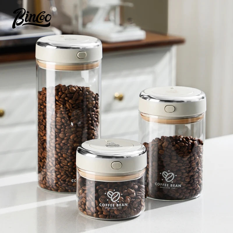 Bincoo Coffee bean vacuum sealed can grain tea candy storage can coffee bean container for kitchen moisture preservation