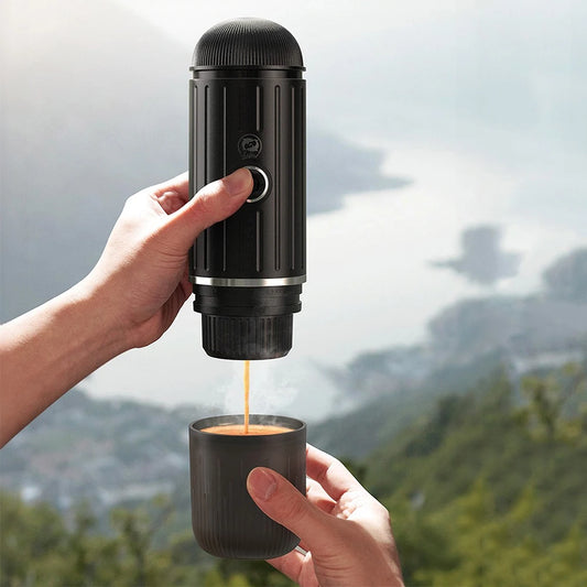 Portable Electric Espresso Machine Self-Heating USB-C Charger 19 Bar Coffee Maker fit Ground Coffee & NS Capsule for Camping