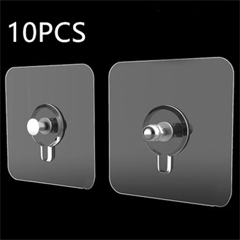 10PCS Photo Frame Hooks Screw Sticker Multi-Purpose Nail Free Key Holder Door Storage Home Accessories Kitchen Items House Organ