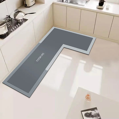 Super Absorbent Non-Slip L-Shaped Kitchen Mat