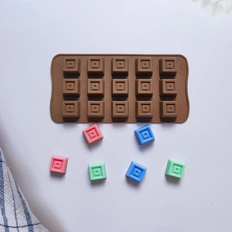 Classical Chocolate Mold Square Candy Gummy Ice Cube Tray Treats Keto Bombs Crayons Wax Melts Kitchen Accessories Baking Items