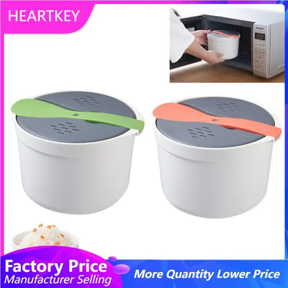 Microwave Oven Rice Cooker 2L Portable Steamer Rice Cooker Multi Function Food Steamer Pot  Insulation Bento Lunch Box