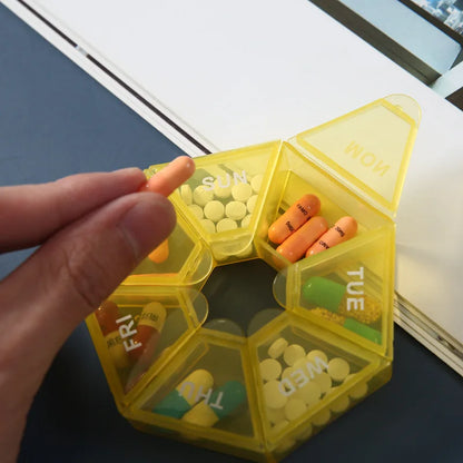 7 Days Mini Portable Pill Organizer - Weekly Travel Tablet Holder