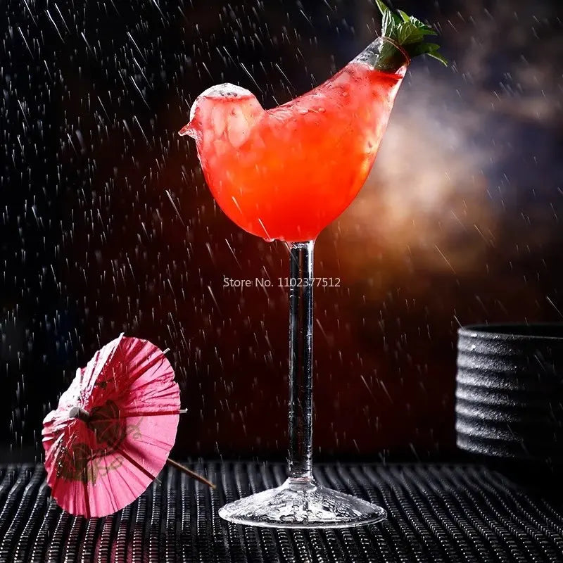 Cocktail Glass Bird With Wings Nightclub Tipsy Specia Mixing Wine Goblet Glassware Molecular Cold Drinking Fruit Tea Cup