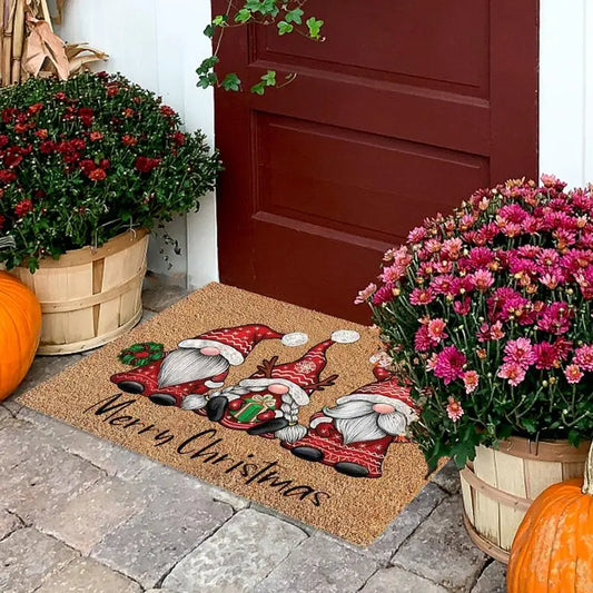 Christmas Welcome Gnome Doormat Front Porch Floor Rugs For Home House Entrance Living Room Bedroom Decorations