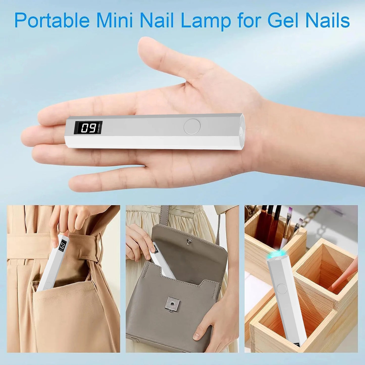 LINMANDA Portable Handheld Mini Nail Lamp For Gel Polish - Quick Dry Flashlight Pen USB Nail Dryer Machine UV LED Nail Lamp