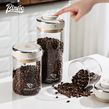 Bincoo Coffee bean vacuum sealed can grain tea candy storage can coffee bean container for kitchen moisture preservation