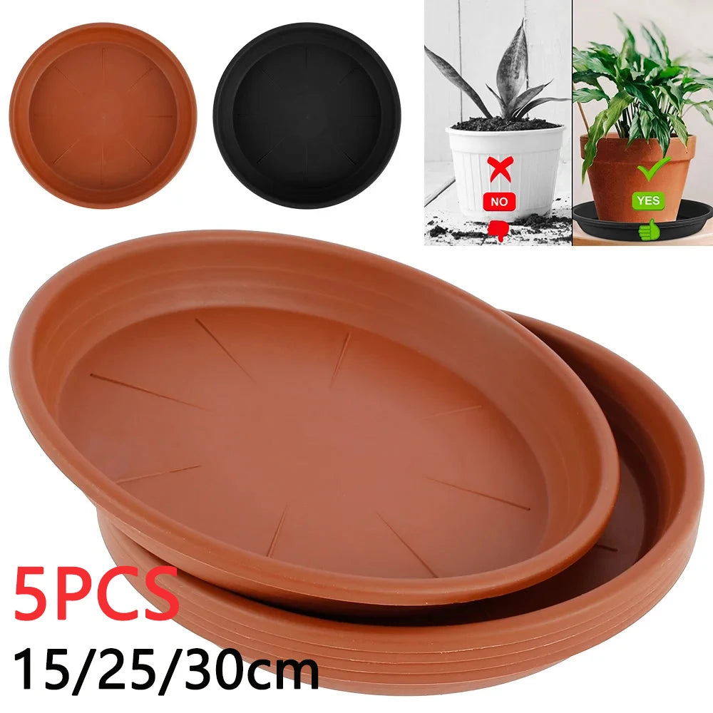 5Pcs New Durable Plant Saucer 15/25/30cm Plastic Round Drip Plant.