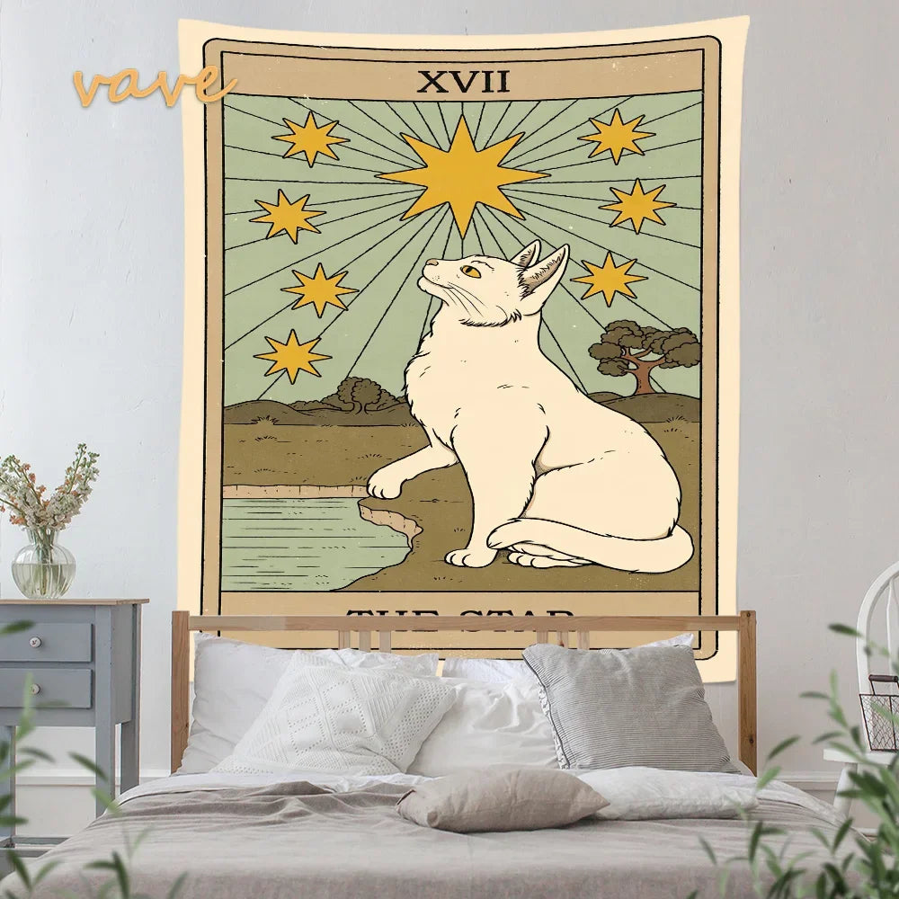 Cat Tarot Card Tapestry