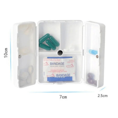 Compact Pill Box 7 DAYS Organizer  - Travel-Friendly, High-Quality Plastic