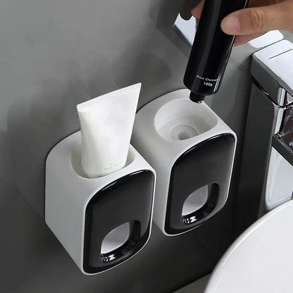 Automatic Toothpaste Dispenser Squeezer Dustproof Holder Wall Mount Home Bathroom Accessories Set