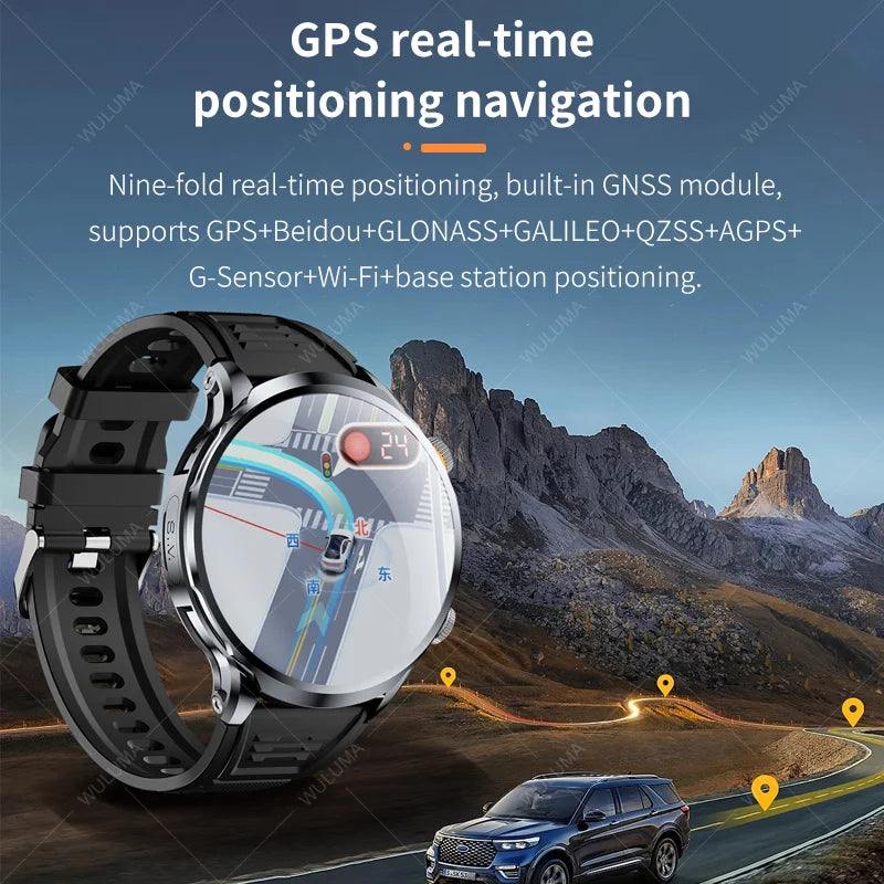 1.95-inch 3D Smart Watch 4G Network SIM Card Google Play Download APP Camera GPS WIFI NFC Call Android Men Women Smartwatch